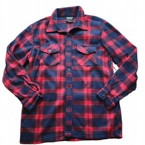 Red and Blue Plaid Button-Up Shirt